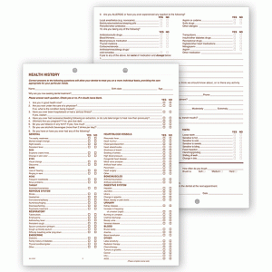 dental history and registration forms